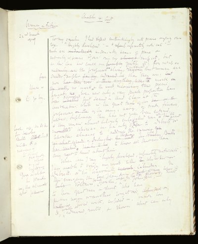 Ms 1-1942, p.91 Pagina uit Vrouwen in Fictie, gepubliceerd als Een Eigen Kamer, 1929 door Virginia Woolf